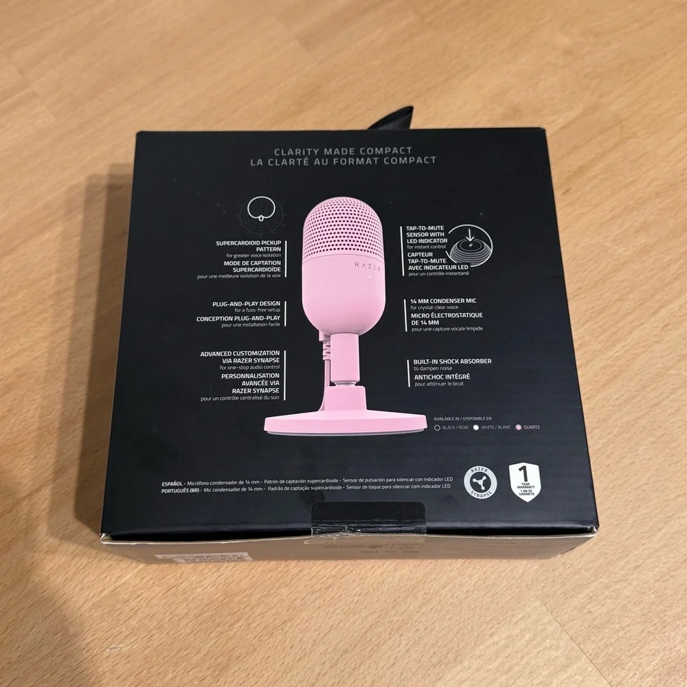 Razer Seiren‎ V3 Mini Ultra Compact USB Microphone | Quartz Edition | NWT